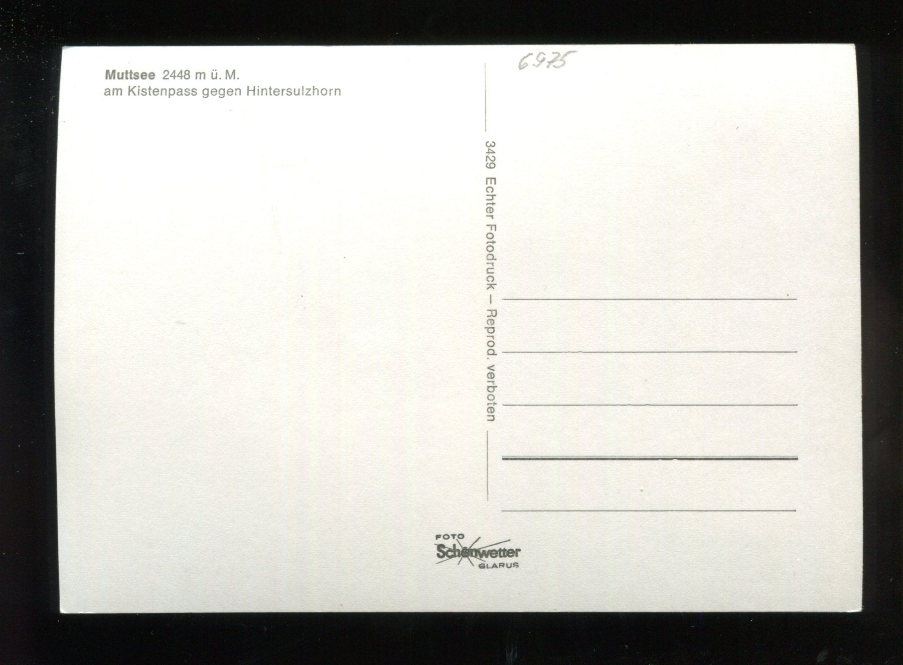 Cartes postales: Muttsee, Kistenpass – D'occasion à Aarau par Elmaar41 1