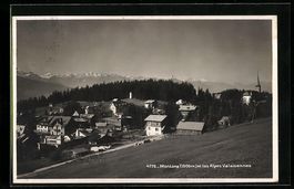 Montana, le bourg et les Alpes Valaisann