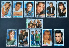 9-11-2 Timbres "Bravo" Série Beverly Hills 90210. Acteurs.