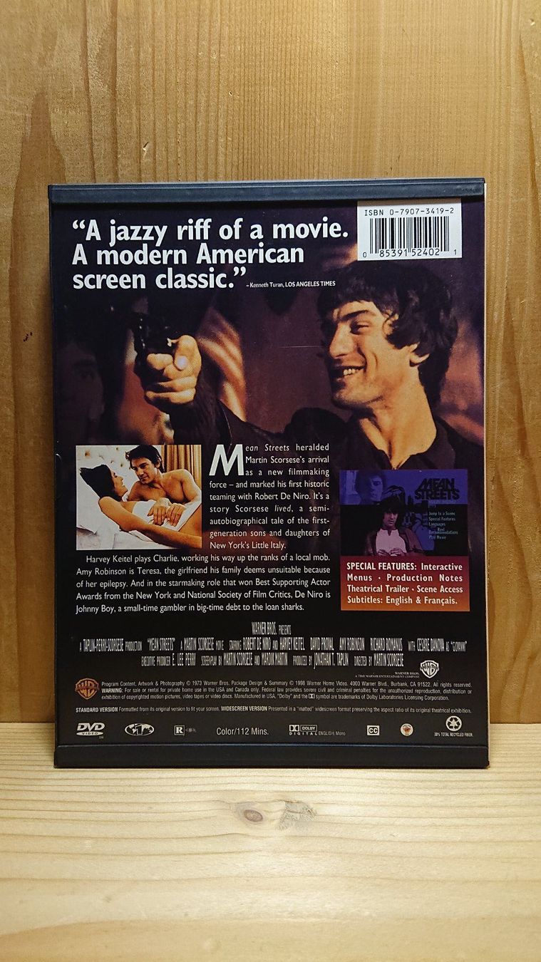 Tous les DVDs: MEAN STREETS DVD Schnabcase Hülle Ländercode 1 – D'occasion à Wilderswil par Exebub 1