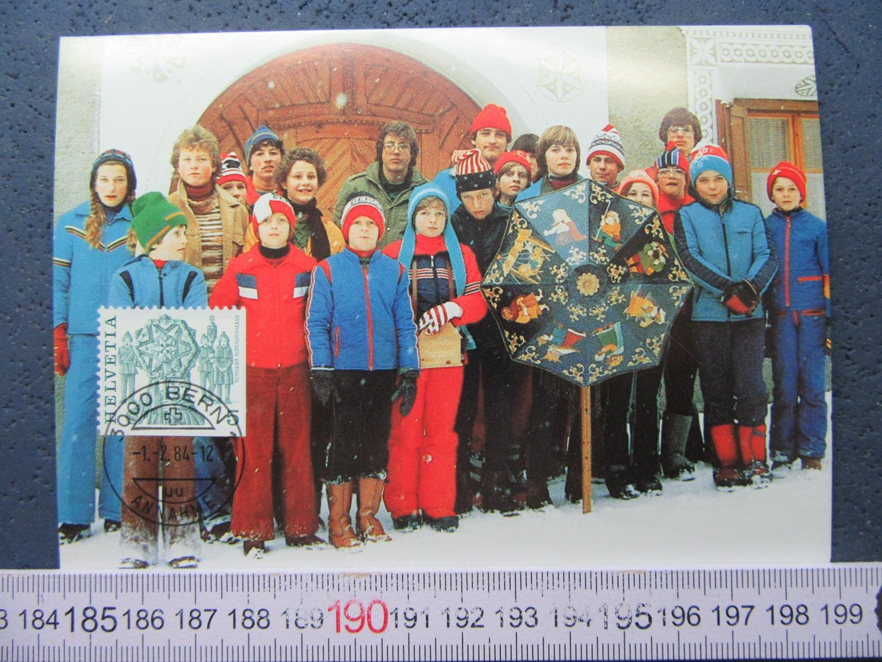 Cartoline postali: BERGÜN STERNSINGEN SCHULKLASSE GR AK FDC – Usato da Ettingen venduto da Hausi4711
