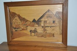 Ansicht Elsässerdorf Holzbild von Spindler