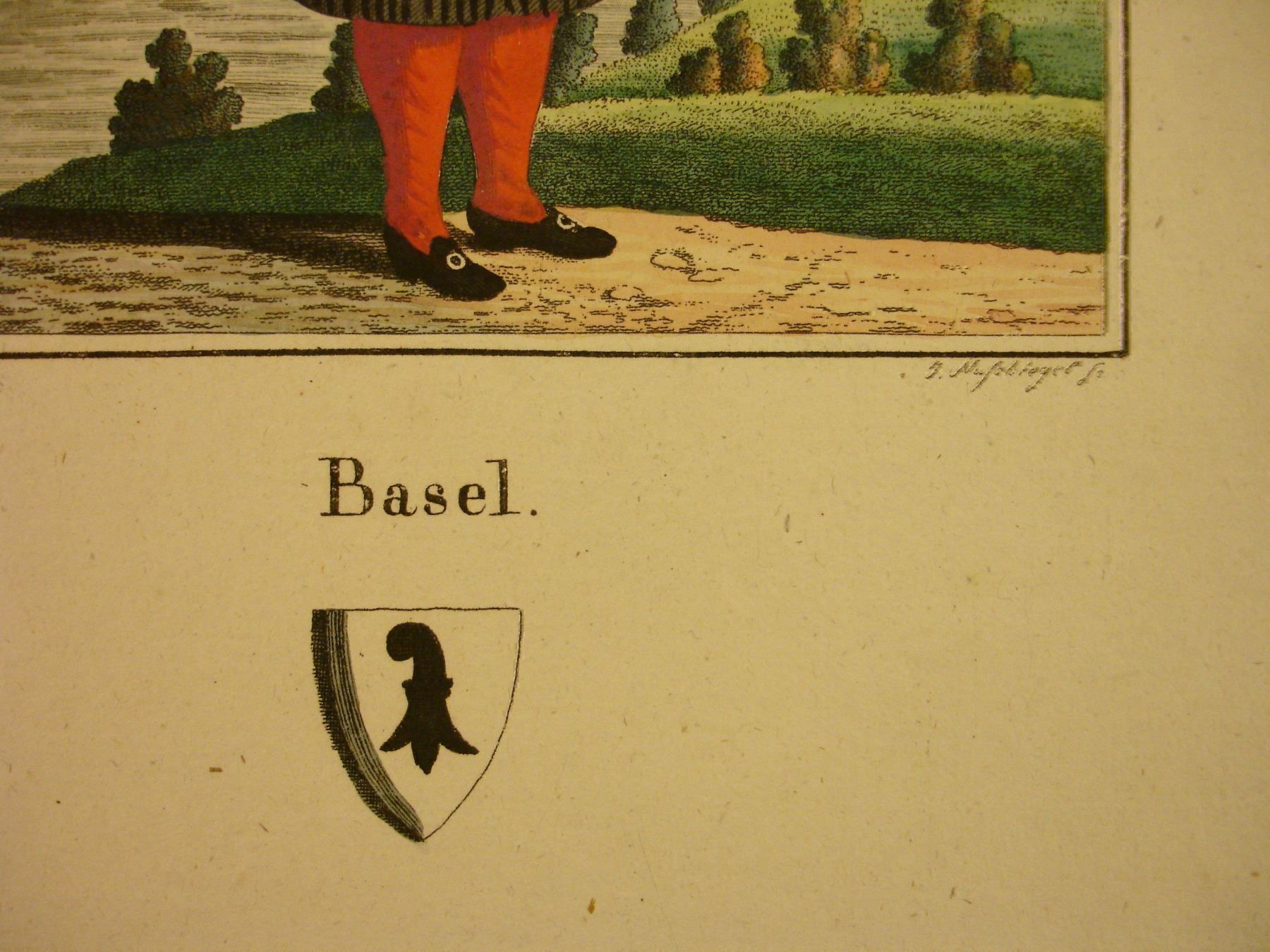Stiche: TRACHT BASEL & ANSICHT, KUPFERSTICH 1810 – Gebraucht aus Grüningen von Kartensammler 4