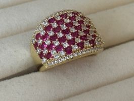 Luxus Elegante Gr.19/9 Ring Farbe: Gold/rot