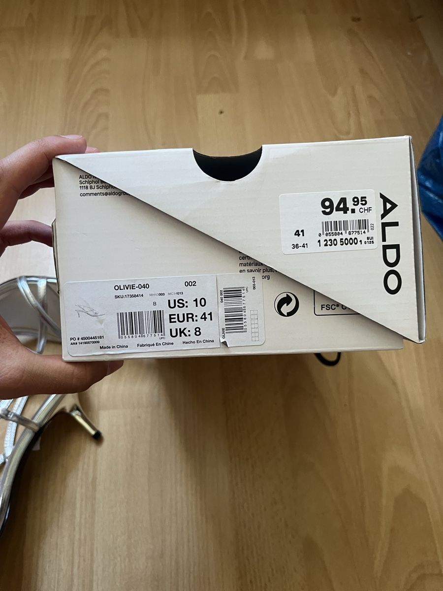 Aldo Scarpe da donna: ALDO Sandalen Silber Grösse 41 neu mit Karton – Nuovo (secondo la descrizione) da Zürich venduto da JuanAmi 3