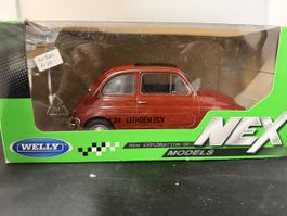 Modellauto Welly Fiat 500 rot Massstab 1:24 neuwertig
