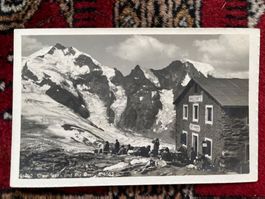 Alte Postkarte Diavolezza Hütte und Piz Bernina
