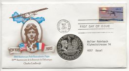 Numisbrief Silber Medaille 35 Gramm 999/1000 Flug New York