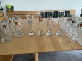 Biersammlung: 10 Biergläser, verschiedene Marken