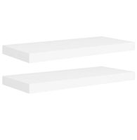 Schwebende Wandregale 2 Stk. Weiß 60x23,5x3,8cm MDF