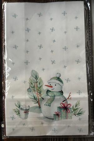 Geschenkbeutel Set 6 Stück Papier Schneemann neu