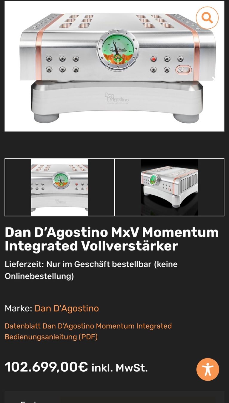 Amplificatori: Dan D'Agostino Momentum MxV – Nuovo (secondo la descrizione) da Zürich venduto da Bali1969 1