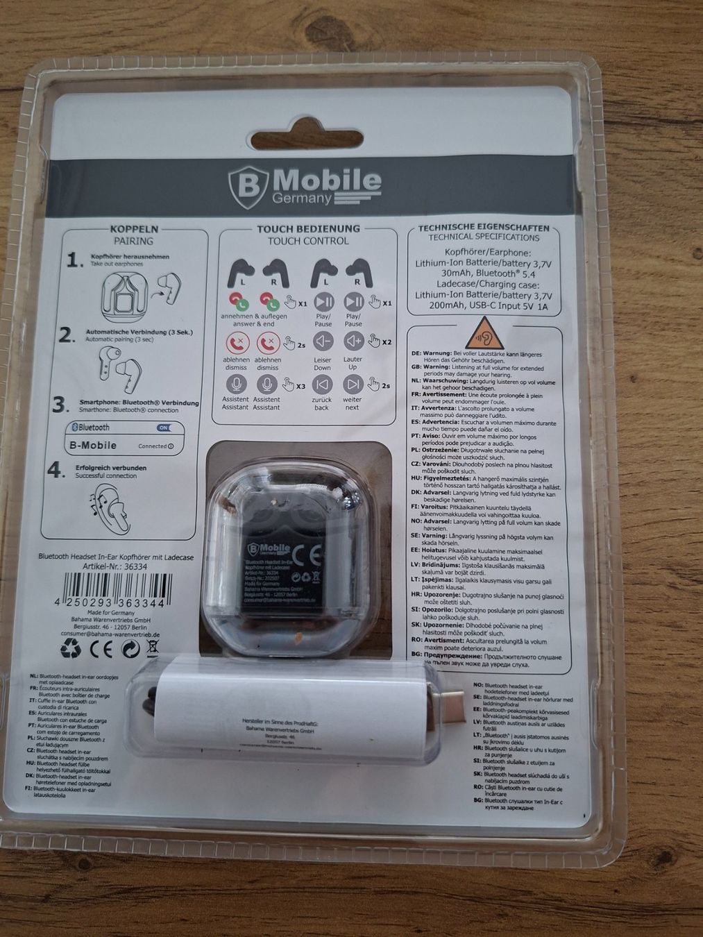 Kopfhörer: B-Mobile Bluetooth Headset In-Ear mit Ladecase neu – Neu und originalverpackt aus Suberg von Saeru5 1