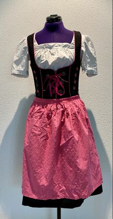 Dirndl Grösse 36 rosa schwarz 