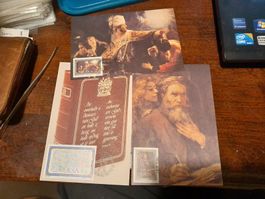 Cartes postales anciennes d'art religieux avec timbres RSA!