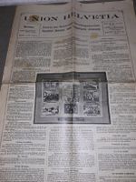 Union Helvetia Zeitung 1918, Gratulations-Tafel, Rarität!