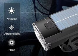 Velo LED Lampe aufladen Solar oder mit USB-C!