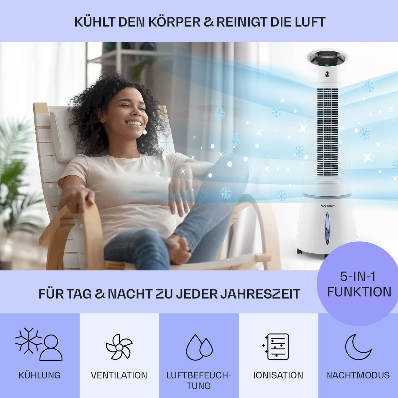 Purificatori d'aria: Klarstein Skyscraper Ice 4in1 white – Nuovo e nell'imballaggio originale da Bottighofen venduto da zaap 1