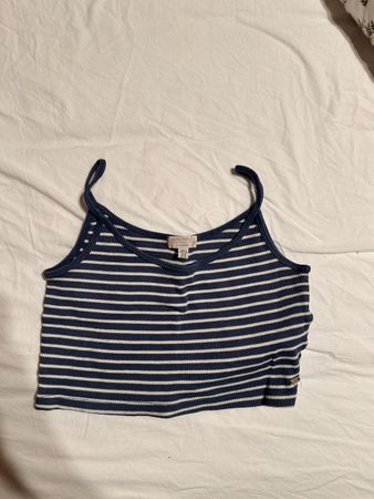 Pacific Sunwear Crop Top blau weiss gestreift Grösse S