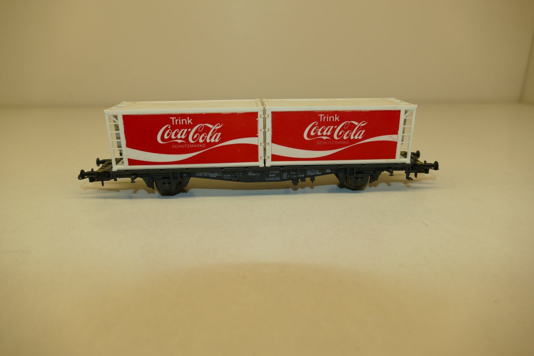 Modellini di ferrovie: Röwa H0: RIV Containerwagen Coca Cola – Usato da Niederhasli venduto da rail-duerst 2