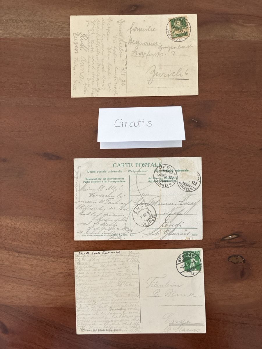 Cartoline postali: 8 Ansichtskarten Schweiz von Herisau AP.  B – Usato da Oftringen venduto da Cla.vD.74 3