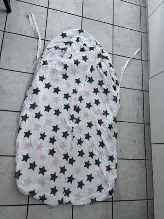 Grosse Zewi Decke 90 x 200 Sterne Weiss, rosa  