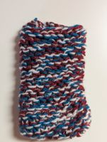 Handgestrickte Handy-Socke/Handytasche bunt