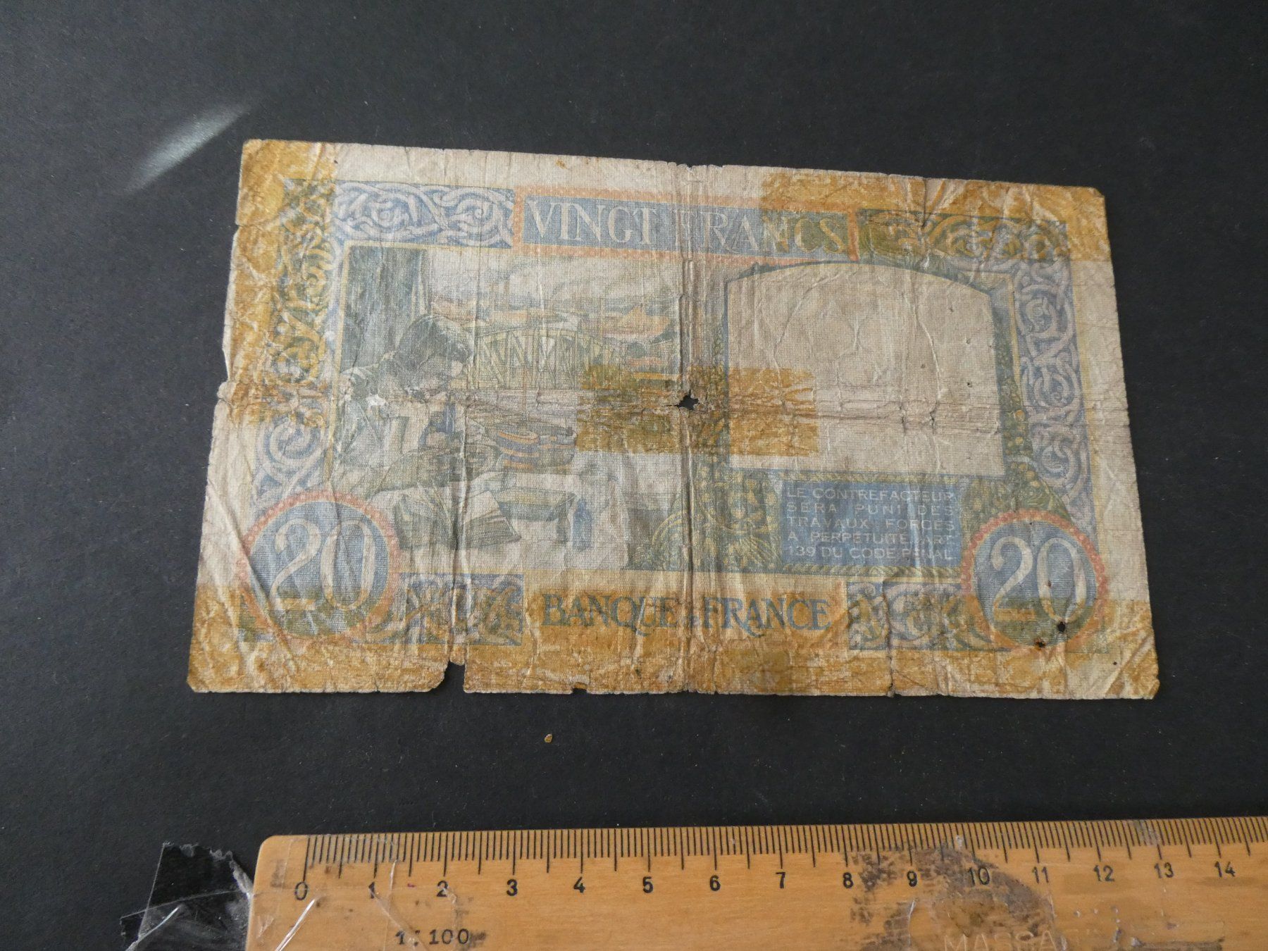 Banconote: Frankreich 1939, 20 Francs – Usato da Hinterforst venduto da Rohusri 1