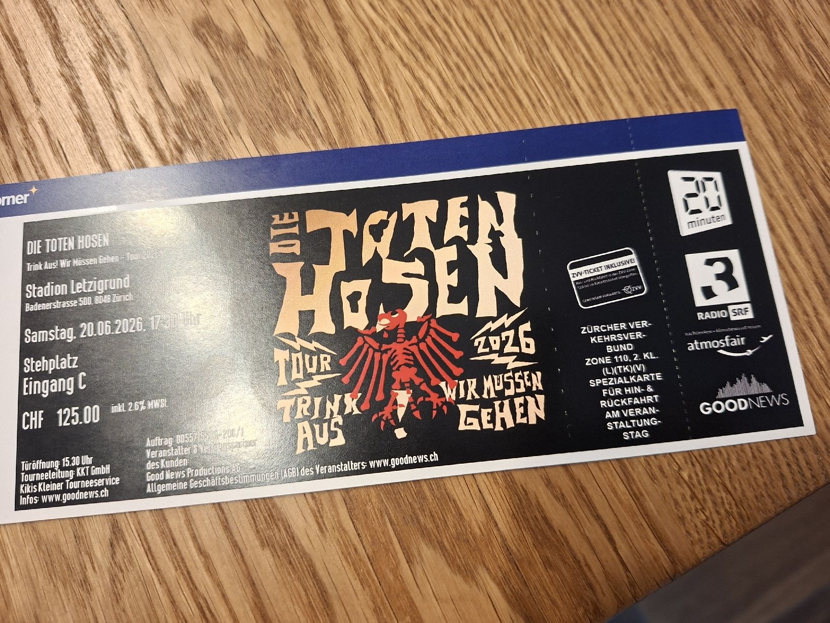 Tickets: Die Toten Hosen Ticket – Neu und originalverpackt aus Aarberg von Samiraia