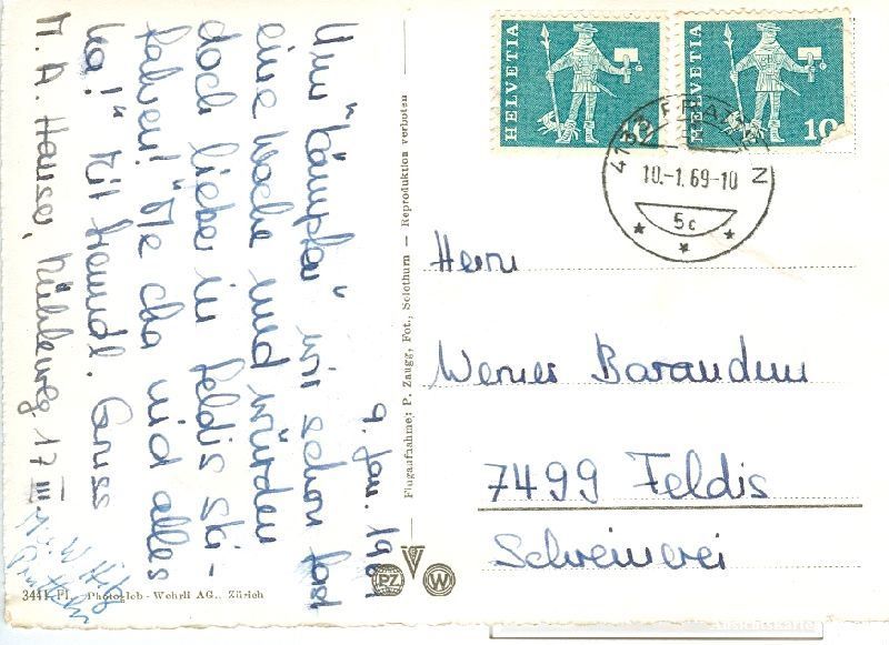 Cartoline postali: Pratteln + 1969 – Usato da Emmenbrücke venduto da teestube 1
