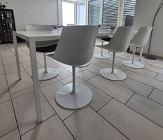 Tischset MDF Italia: Tisch Tense weiss / 6 Drehstühle weiss