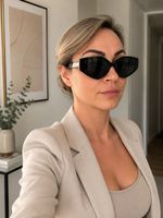 Céline CL40229F Geometric Cat-Eye Sonnenbrille Schwarz