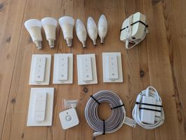 Philips Hue Paket - 6 Lampen, Bewegungsmelder, LED-Strip