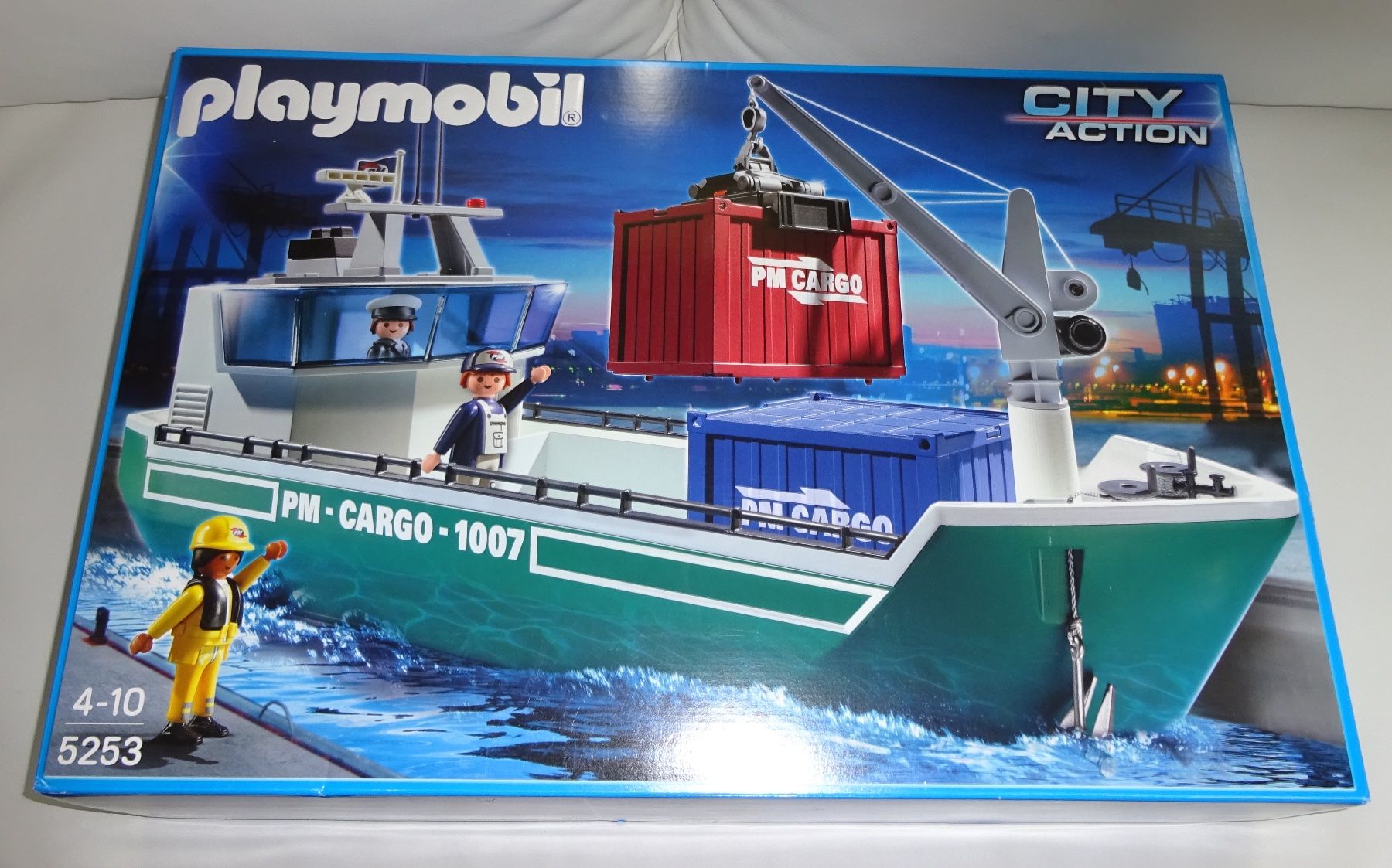 Playmobil Giocattoli: PLAYMOBIL 5253 - Frachtschiff mit Verladekran – Usato da Wagenhausen venduto da Svema