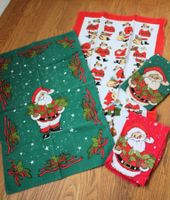 4 Weihnachts-Küchenhandtücher ☆Samichlaus Nikolaus Christmas