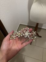 Haarschmuck Kamm goldfarben mit Perlen und Steinen neu