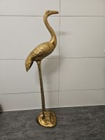 Goldfarbener Reiher, Vintage Deko-Objekt
