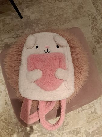 Kinderrucksack Plüsch Hase Herz Rosa neu