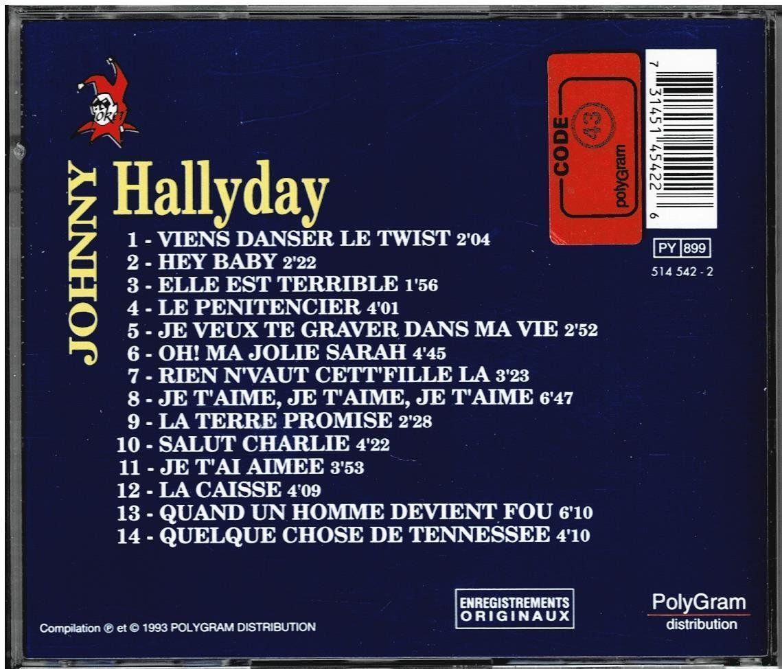 CD: Johnny Hallyday - CD ORIGINAL 1993 - Collection – Usato da Noréaz venduto da Hallyday 1