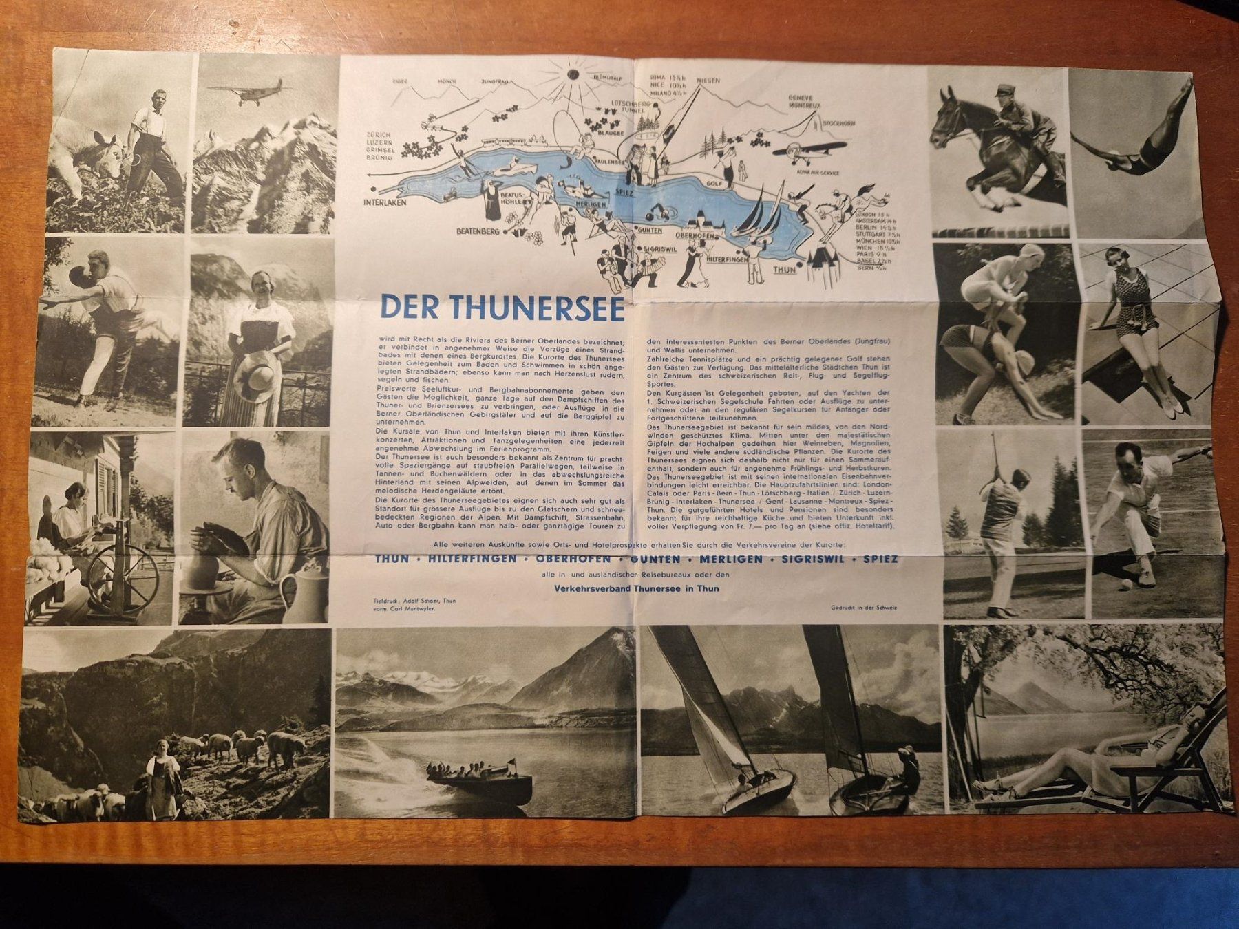 Dokumente: Faltprospekt 1939 Thunersee – Gebraucht aus Büetigen von philat 2