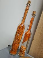 2 Dekoflaschen gefüllt, H 37&32 cm