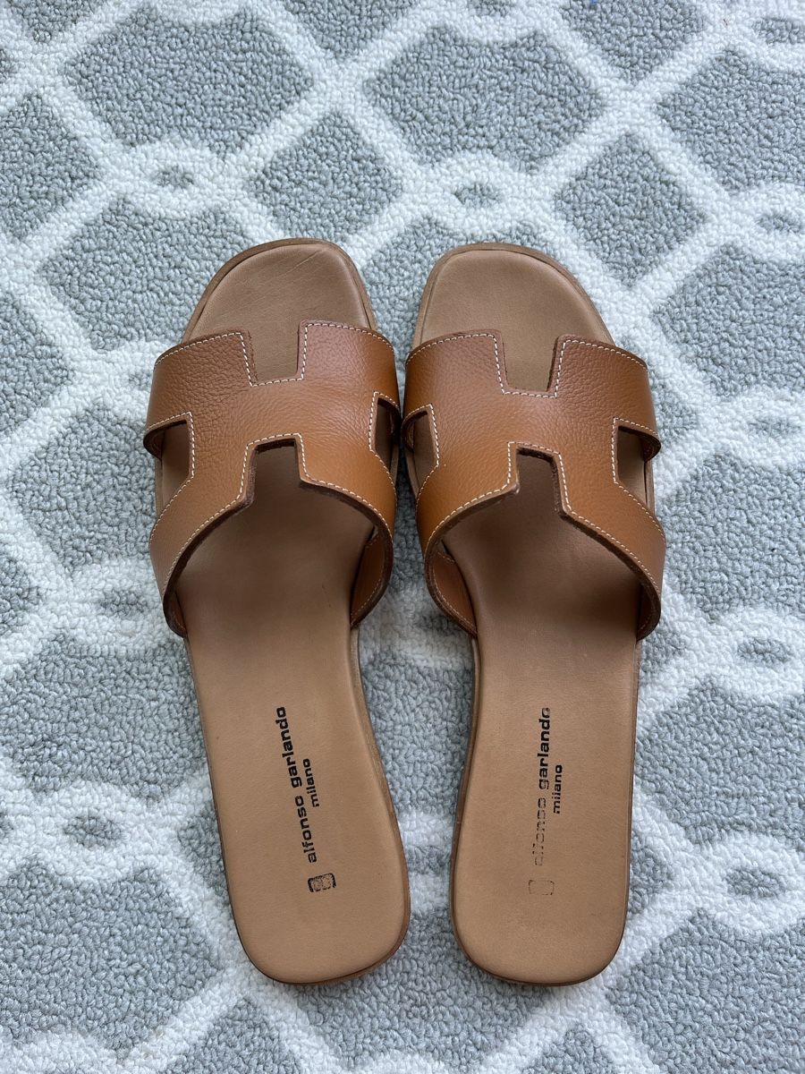 Damenschuhe: Braun Leder Pantoletten Sandalen, 42 – Neu (gemäss Beschreibung) aus Wilen b. Wollerau von rosmarin13