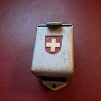 Aschenbecher Schweizer Wappen Metall gebraucht Zustand