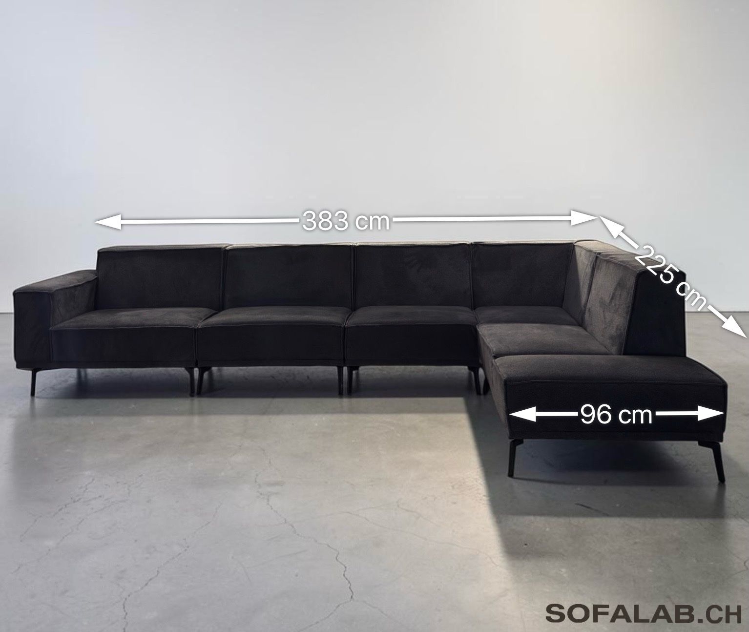 Divani: Modernes Ecksofa dunkel grau – Usato da Bachenbülach venduto da Sofalab.swiss 9