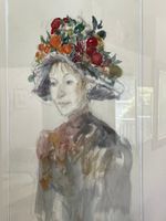 IRENE  ZURKINDEN, Basel  - Original Porträit - Aquarell 1977