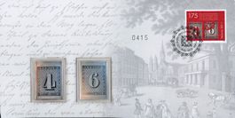 2018: Jubiläum 175 Jahre Briefmarken Couvert mit Silber Mar.