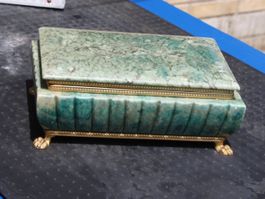 SCHATULLE BOX STEIN ODER KUNSSTEIN MASSIV