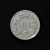 10 centimes suisse, 1954