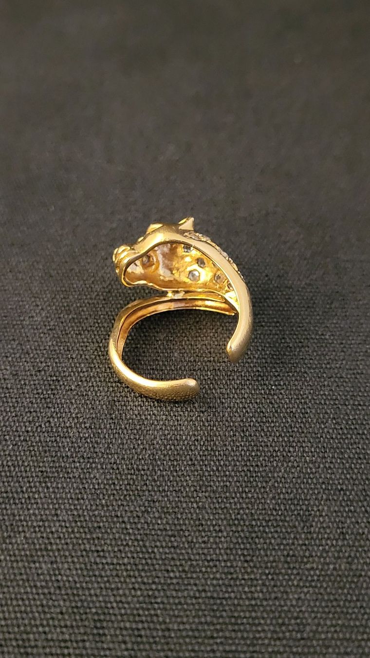 Ringe: Goldring mit Raubkatzen-Kopf – Gebraucht aus Basel von spinne02 7