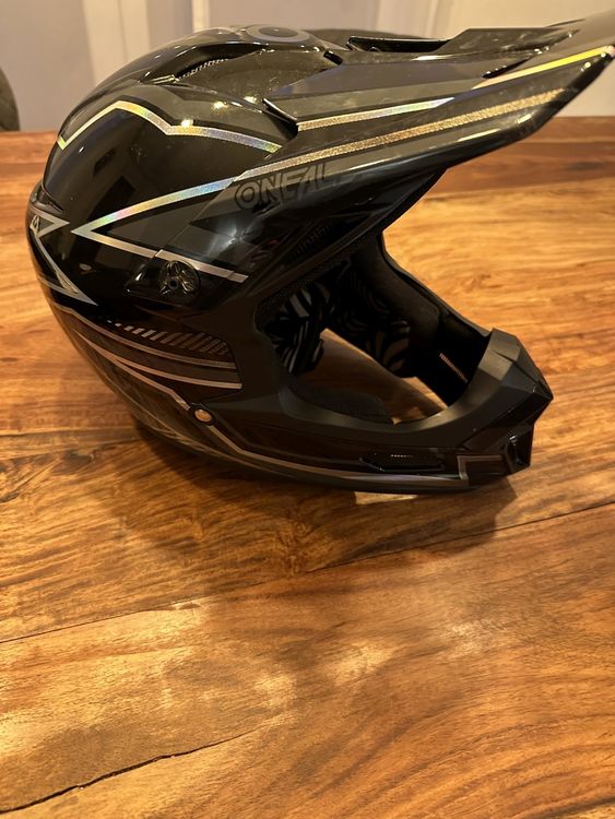 O'NEAL Fury Helmet Stage V.23, mountainbike-helm, MTB-downhill, veiligheidsnorm EN1078, ventilatieopeningen voor luchtstroom en koeling, ABS-buitenschaal, voor volwassenen, zwart/grijs, maat S